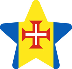 Obraz premium Madeira Flag In Star Shape