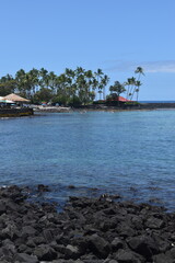 A black sand beach on the big island of Hawaii 