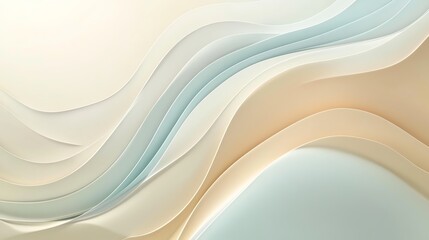 Obraz premium Abstract wavy design with soft pastel colors creating a flowing motion effect.