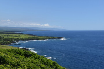 The dramatic volcanic craters and eruption areas from Mouna Loa in Volcanoes National Park, Hawaii