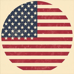 Fototapeta premium Creative depiction of the United States flag in a circular shape design