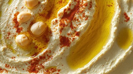 drizzle of olive oil on hummus