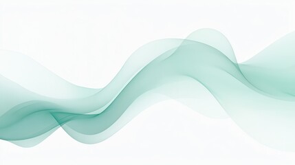 Naklejka premium Abstract green wave pattern on a white background, perfect for design projects.