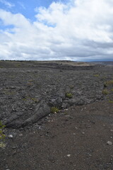 The dramatic volcanic craters and eruption areas from Mouna Loa in Volcanoes National Park, Hawaii