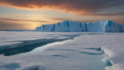 Obraz premium Global warming and melting of ice in the Arctic. Climate change on planet earth.