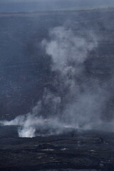 The dramatic volcanic craters and eruption areas from Mouna Loa in Volcanoes National Park, Hawaii
