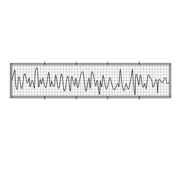 Beta wave vector illustration with irregular amplitude on a grid background. Perfect for neuroscience, brain activity studies, or scientific visuals