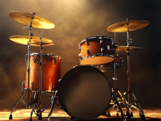 Drums, drum kit, musical background. Neural network AI generated art