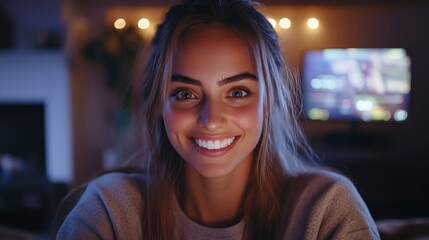 Woman is smiling at the camera