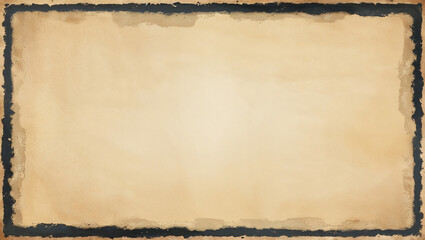 Old beige paper background with black border showing wear and tear