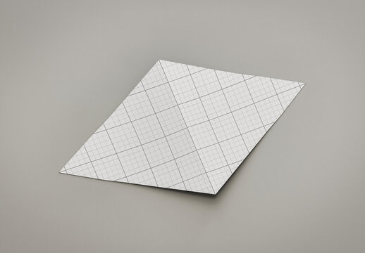 Triangle Bifold Brochure Open Exterior Mockup