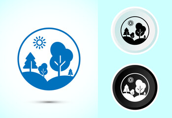 Nature icon design illustration, Outdoor icon, Ecology nature element