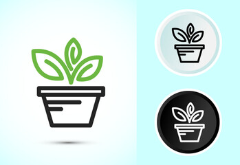 Plant icon design illustration, Sprout icon for apps and webs