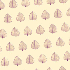 レトロで不思議なカラーの葉っぱのイラスト7