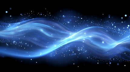 Obraz premium Abstract Blue Wave Particle Design