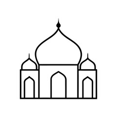 mosque vector line art vector Illustration