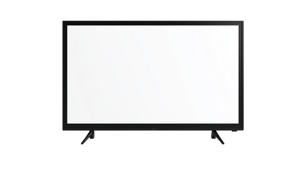 a Black monitor with a white screen isolated on a transparent background