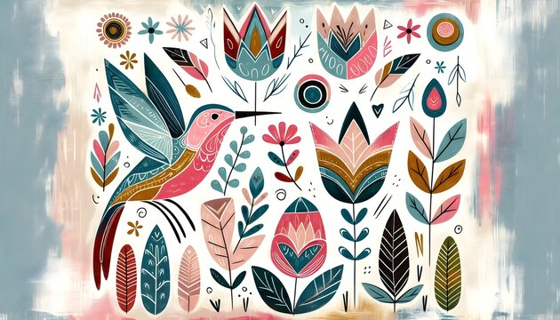 "Colibr&iacute;es y Flores: Danza de Colores"