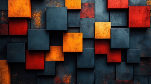 illustration of abstract texture with squar