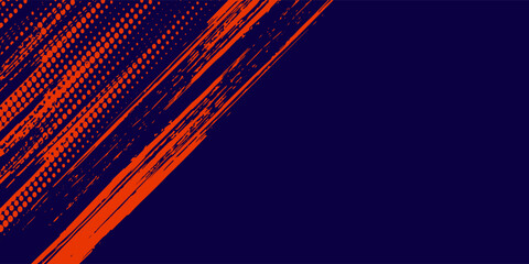 Abstract speed lines style orange color halftone banner design