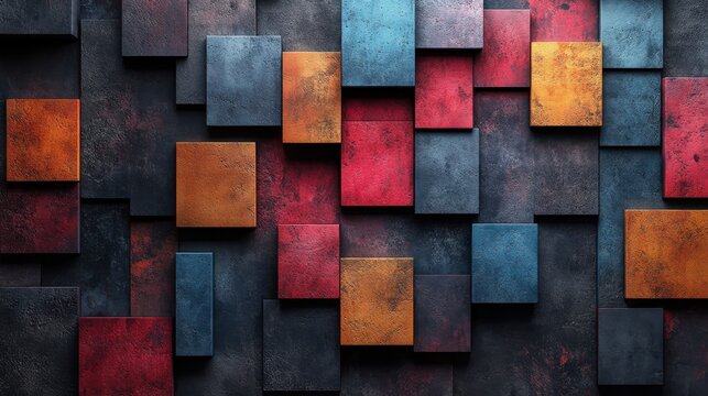illustration of abstract texture with squar