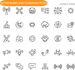 Networking Communication Icons Technology, Connectivity, Data, Network, Global, Communication, Colla