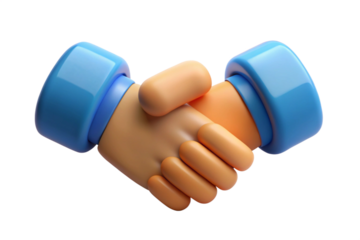 3d handshake on white background