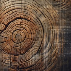 Fototapeta premium Rustic Wood Grain with Matrix Overlay Close up of distressed woo