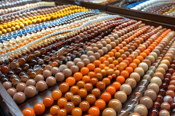 Beaded bracelets close-up.