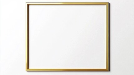 [Minimalist gold picture frame designs.] Sleek Minimalist Picture Frames on White Background for Modern Interior