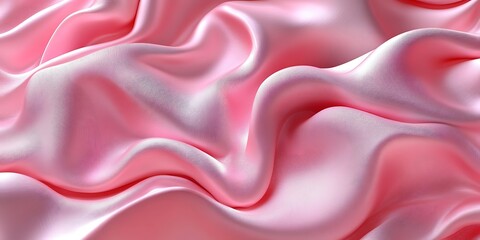 Obraz premium Close-up of soft pink silk fabric with flowing, wavy texture.