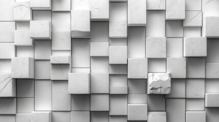 white geometric composition 3d rende