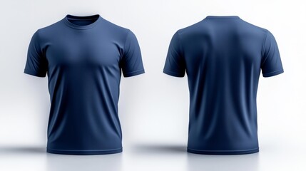 Navy Blue Sports T-Shirt Mockup in High Resolution. Generative AI