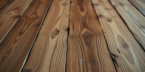Close-up view of rustic, natural wood grain texture with warm brown tones showing the detail of the planks