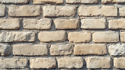Beige Brick Wall Texture: A Close-Up View of  Classic Brickwork