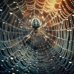 Naklejka premium Macrorealism Spider Web Incredibly detailed close up of a spider