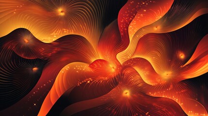 Obraz premium Curves And Circles From Surreal Fireworks Background