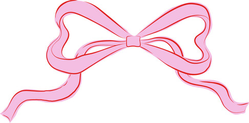 Hand-drawn pink bow