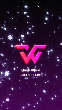 Retro Snow Glow 80s Vertical Logo Reveal MOGRT 67