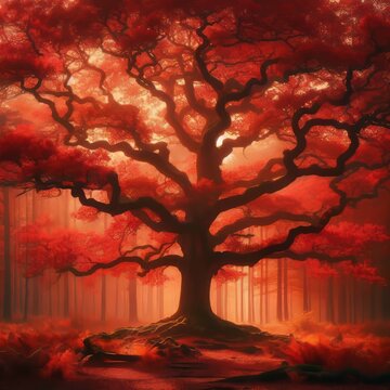 Red Oak A large tree with a broad spreading crown and deep furro