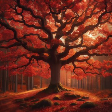 Red Oak A large tree with a broad spreading crown and deep furro