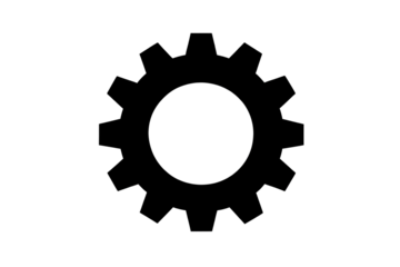 a black and white gear