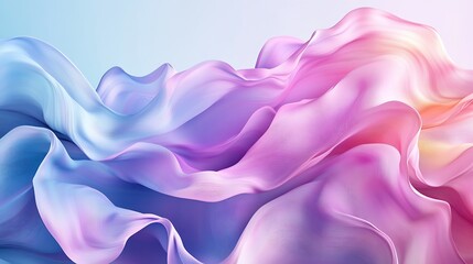 Fototapeta premium Abstract pastel pink and blue fabric waves.