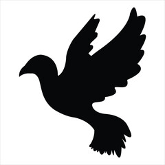  bird vector silhouettes  on white background. Vector illustration. isolated bird flying. tattoo design.