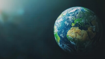 Fototapeta premium Beautiful and Detailed Image of Earth from Space with Stunning Colors Highlighting Continents and Oceans in a Dark Background