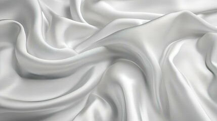 Obraz premium Elegant Draped White Silk Fabric Texture