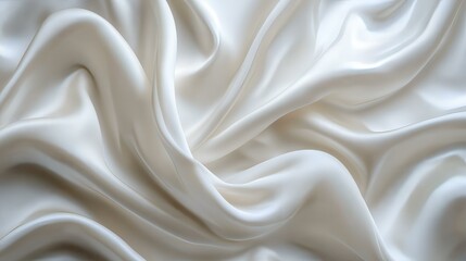 Obraz premium Elegant Draped Cream Silk Fabric Texture