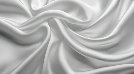 Obraz premium Elegant Draped White Silk Fabric Texture