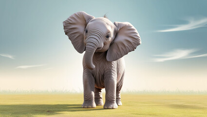 Obraz premium PNG Baby elephant standing