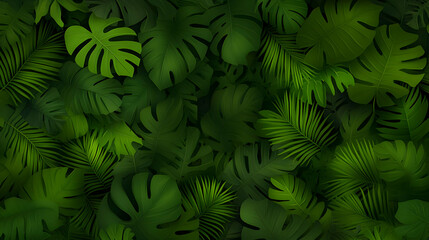 Lush Tropical Leaf Illustration Background